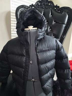 Marmot Black Down Puffer Coat with Hood